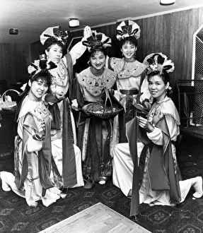 Chinese New Year Prints: Chinese girls perform the Fairys Flower Dance at the New Year Celebrations held