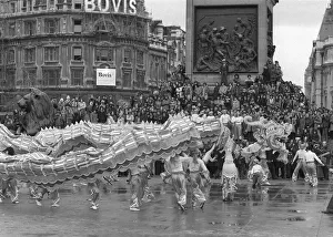 Chinese New Year Celebration Trafalgar Square London February 1977 140ft Chinese