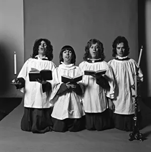 01088 Prints: Choir service for Slade (Don Powell, Dave Hill, Noddy Holder and Jim Lea