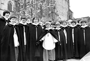 00116 Collection: Choirboys at Hexham Abbey were singing the praises of their new cloaks on January 27