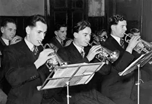00116 Prints: Chopwell Colliery Band practising on 14 December 1951