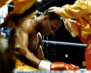Chris Eubank Boxer sitting in his corner in between rounds