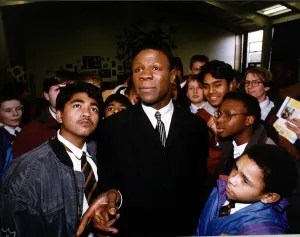 Chris Eubank Boxer who vistied klids of moss side to speak to them about his life
