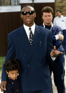 Chris Eubank Boxing Leaving Chace Farm Hospital in Enfield with his nephew Luke Simon