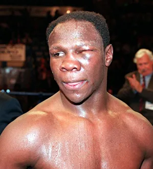 Chris Eubank British boxer with swollen eye July 1998 His fight against Carl