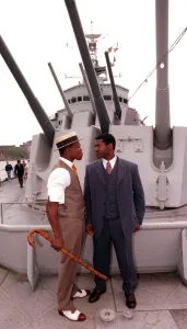 Chris Eubank & Carl Thompson June 1998 At A Press Conference On The Cruiser HMS