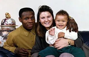 Chris Eubank with girlfriend Karron and young son Christopher Boxing