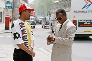 Promoting Prints: Chris Eubank (right) and Michael Watson in London to promote their WBO middleweight title