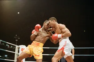 Chris Eubank vs Michael Watson for the WBO middleweight title at Earls Court Exhibition