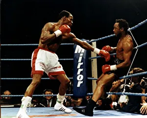 Chris Eubank Vs Nigel Benn in action during their WBO Middleweight World title fight