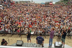 00969 Prints: Chris Evans, DJ on Radio One, presents the Radio One Roadshow from Tenby in South Wales