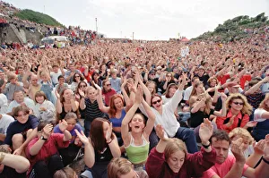 00969 Prints: Chris Evans, DJ on Radio One, presents the Radio One Roadshow from Tenby in South Wales