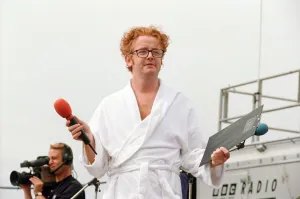 00969 Prints: Chris Evans, DJ on Radio One, presents the Radio One Roadshow from Tenby in South Wales