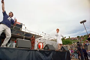 Chris Evans, DJ on Radio One, presents the Radio One Roadshow from Tenby in South Wales