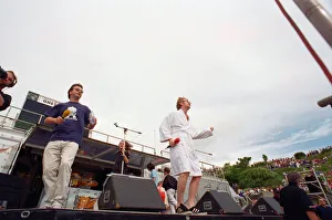 Chris Evans, DJ on Radio One, presents the Radio One Roadshow from Tenby in South Wales