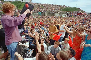 Chris Evans, DJ on Radio One, presents the Radio One Roadshow from Tenby in South Wales