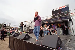 00969 Prints: Chris Evans, DJ on Radio One, presents the Radio One Roadshow from Tenby in South Wales