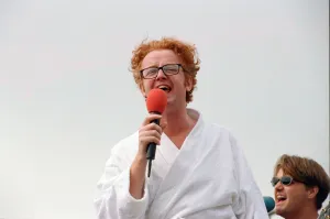 00969 Prints: Chris Evans, DJ on Radio One, presents the Radio One Roadshow from Tenby in South Wales