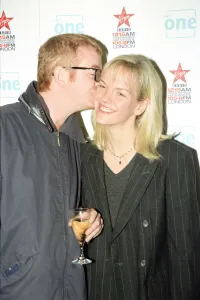 01522 Prints: Chris Evans and Elisabeth Murdoch at the launch of his Virgin Radio Breakfast Show on Sky