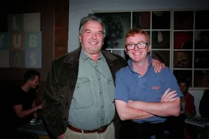 Chris Evans Radio / TV Presenter September 1998 With photographer David Bailey