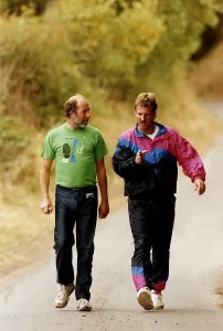 Chris Lander Daily Mirror Sports writer walking with Ian Botham dbase