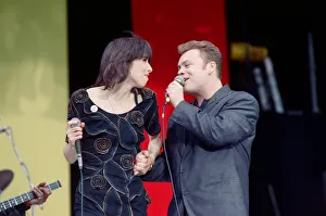 Ub40 Prints: Chrissie Hynde of The Pretenders performing with UB40 at the Nelson Mandela 70th Birthday