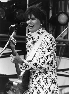 Chrissie Hynde of The Pretenders singer at Live Aid rock show in Philadelphia
