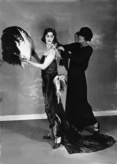 Christabel Russell at the Daily Mirror Fashion Fair at Holland Park Hall London Feather