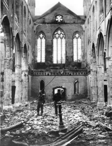 00080 Prints: Christchurch ruins, Coventry, after the air raid. April 1941