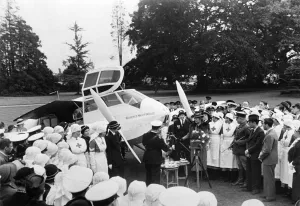 Pioneer Prints: Christening of Britains first air ambulance by English aviation pioneer Mrs