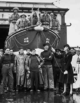 Crew Prints: The christening ceremony of the Rhyl lifeboat Gordon Warren by Lady Scarisbrick