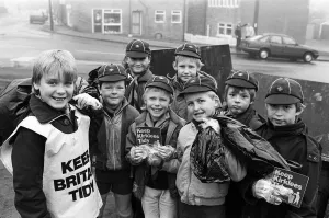 Rubbish Prints: Christian Morris (left) and fellow cubs joined forces to wage an all-out war on litter in
