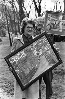 Former Prints: Christina Johnson with Jack Harrison and their competition paintings