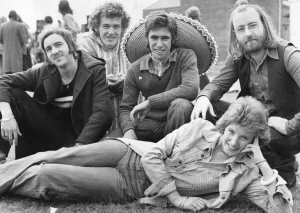 Christine Williams aka Chris Cool 15 September 1974, with her band The Ice Breakers