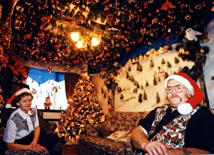 Christmas - Fred and Jean Jones at their home at William Cres Bryncethin, nr Bridgend