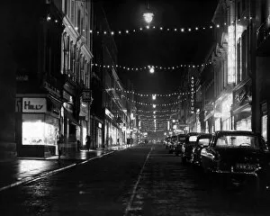 Images Dated 12th November 2015: Christmas Lights, Bold Street, Liverpool, Merseyside, 7th December 1959
