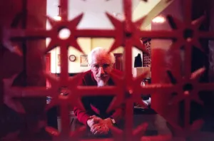 Christopher Awdery looks over theoriginal ticket office at Monkwearmohth Station Museum