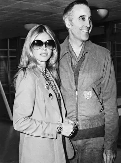 Christopher Lee with Britt Ekland - April 1974 Leaving Heathrow Airport for