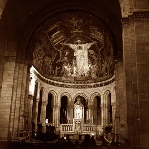 Capital Prints: Churches Cathedrals Sacre Coeur Paris France Internal view of the church