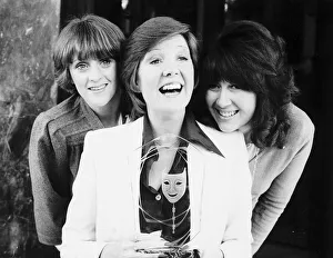 Cilla Black Singer / TV Presenter Holding her Pye Comedy Trophy with last years winners