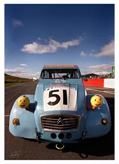 Citroen Prints: Citroen 2 CV October 1998 Racing covered headlamps Mr Happy