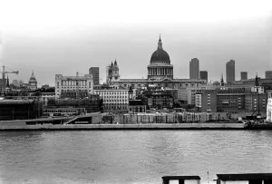 Cityscape: Thames: Panoramic. London Skyline Panorama. February 1977 77-00065-006