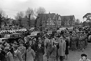 00080 Prints: Civil defence forces marching. Esher, April 1939