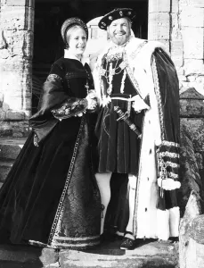 00151 Prints: Claire Bloom Actress Catherine of Ar Egon and John Stride Actor Henry VIII in the grounds