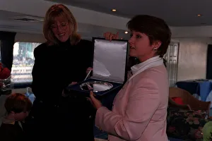 Claire Morton Nanny Of The Year October 1997 Being presented with a silver tray by