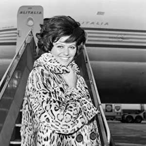 Airlines Prints: Claudia Cardinale, Actress, London Heathrow Airport, 20th February 1965