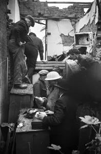 The clear up operation and the search for survivors and victims of the first V1 attack