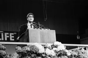 Cliff Richard attends the Billy Graham service at Earls Court. 16th June 1966