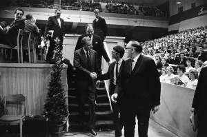 01196 Prints: Cliff Richard attends the Billy Graham service at Earls Court. 16th June 1966