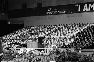 01196 Prints: Cliff Richard attends the Billy Graham service at Earls Court. 16th June 1966
